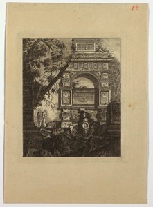 Frontispiece, vasi invention, from "Collection de divers sujets de vases, tombeaux, ruines et fontaines, utile aux artistes..."