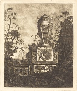 Vase Supported by a Base with Three Grotesque Faces