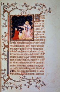 Duke John I of Berry before the Holy Trinity by Jean Le and workshop (attr. to) Noir