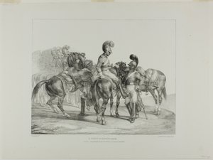 A Party of Life Guards, plate 5 from Various Subjects Drawn from Life and on Stone (The English Suite) by Jean Louis André Théodore Géricault