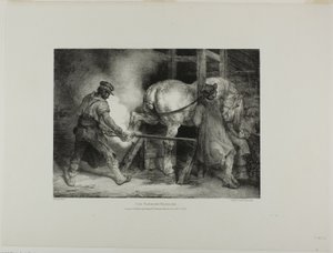 The Flemish Farrier, plate 4 from Various Subjects Drawn from Life and on Stone (The English Suite) by Jean Louis André Théodore Géricault