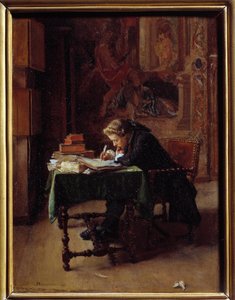 Young Man Writing in His Office