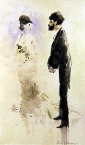 A Lover Struck Dumb with Fear by Jean Louis Forain