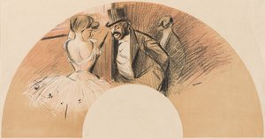 Bal Gavarni Fan by Jean Louis Forain