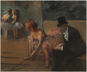 Dancer with an Admirer behind the Stage by Jean Louis Forain