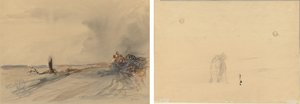 Devastated Land (recto); Figures in a Landscape (verso) by Jean Louis Forain