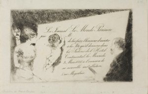 Invitation from the newspaper "Le Monde Parisien" by Jean Louis Forain