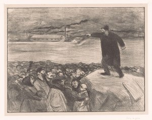 Strike of factory workers by Jean Louis Forain