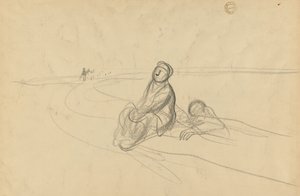 Two Figures on a Road (verso) by Jean Louis Forain