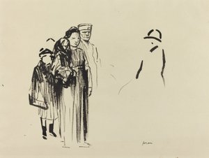 Woman and Two Children with German Soldiers by Jean Louis Forain