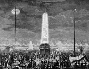 French Revolution: Festivals and illuminations at the Champs Elysees in Paris on July 18 by Jean Louis II (after) Prieur