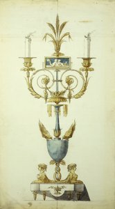 Design for a Gilt Bronze and Enamel Candelabrum
