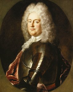 Portrait of a Gentleman, Half Length, in Armour, a White Jabot and Crimson Wrap, in a Painted Oval
