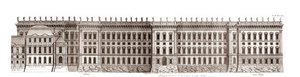 The Louvre in Paris, Project of Gian Lorenzo Bernini: Elevation of the Main Facade Facing the Seine - From 