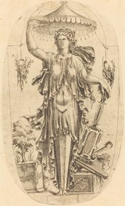 Woman with Musical Instrument by Jean Mignon