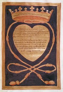 The Crowned Heart of Courage, from the Account of the Funeral of Anne of Brittany by Jean Perreal