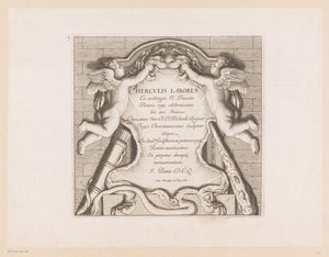 Title Print with Two Putti and the Attributes of Hercules from Works of Hercules (series title)