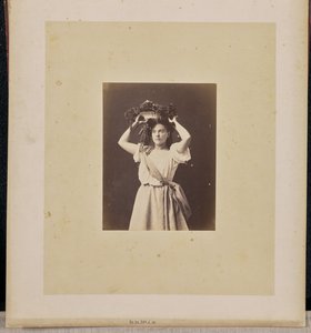 Portrait of a woman with wreath by Jean Pierre Bertrand Eugène Pégot Ogier