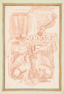 Bound Drawing, Brackets and a Column Capital with Eagles, in Drawings of Ornaments and Architecture by Ango, 1760–69 by Jean Robert Ango