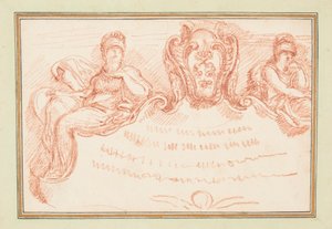 Ceiling Detail with Two Seated Figures and Escutcheon by Jean Robert Ango