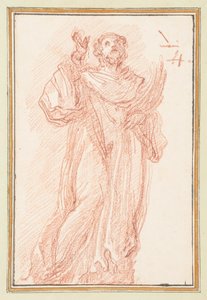 Standing Figure with Raised Arm Looking Upward by Jean Robert Ango