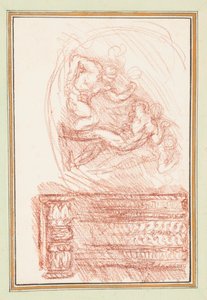 Two Male Figures and a Decorative Motif by Jean Robert Ango