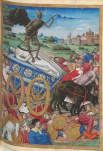 The Triumph of Death: The Death of Laura. Miniature from Petrarch, The Triumphs, 1500-1505