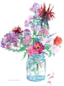 Bee Balm and Poppies in a Glass Jar, 2009