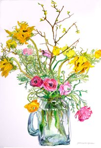 Sunflowers Ranunculus by Jean Swan Gordon