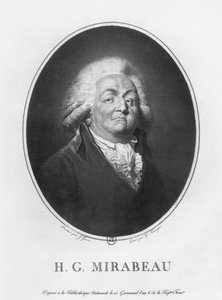Honore Gabriel Riqueti, Comte de Mirabeau, engraved by Frantz Gabriel Fiesinger, 1797