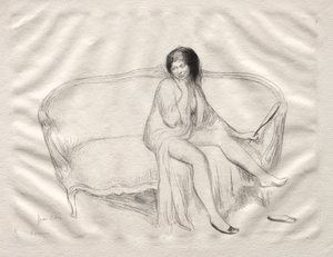 Nude Woman Seated on a Sofa by Jean Veber