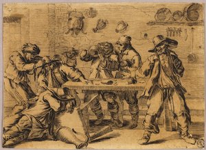 Tavern Scene with Carousing Men