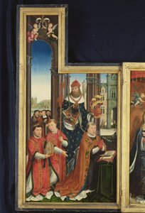 Polyptych of the Glorification of the Holy Trinity, panel depicting abbots by Jean the Elder Bellegambe