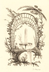 Fountain Under Pergola by Jeanne Deny
