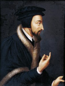 Portrait of John Calvin, French theologian and religious reformer, Miniature