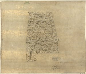 Base Map of Alabama by Jedediah Hotchkiss