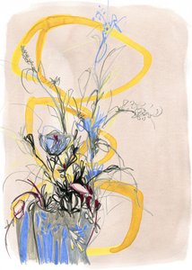 Abstract Floral Sketch by Jenja Braun
