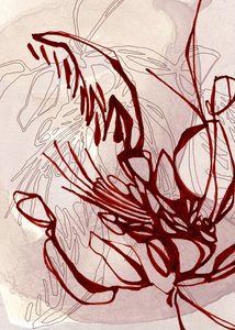 Red Organic Bloom by Jenja Braun