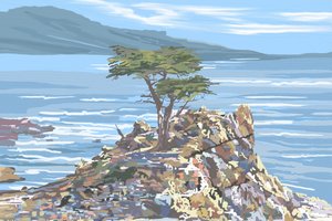 Lone Cypress Ocean Cliff by Jenna Alheit