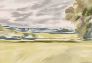 Rolling Hillside Landscape by Jenna Alheit