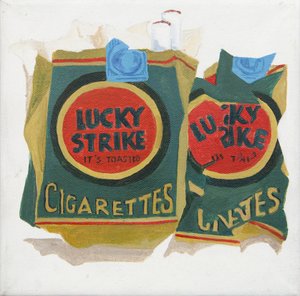 Green Lucky Strike packs by Jennifer Abbott