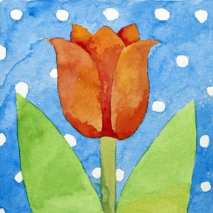 Tulip blue white spot background, 2013 by Jennifer Abbott