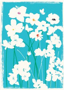 Turquoise Flowers by Jenny Frean