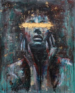 Golden Blindfold Portrait by Jenny Nielsen