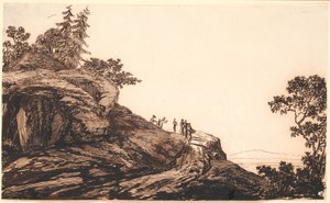 Mountain Landscape with People and Donkeys on a Road by Jens Juel