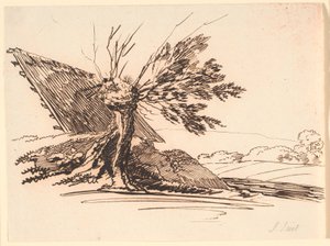 An Old Pollarded Willow and Half of a Hut by Jens Juel