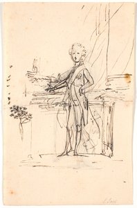 Composition Draft for Full-Length Portrait of Frederick the Sixth as a Young Crown Prince. Standing by a Table, Facing Left