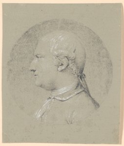 Male Portrait, Inscribed in a Circle, Profile Facing Left by Jens Juel