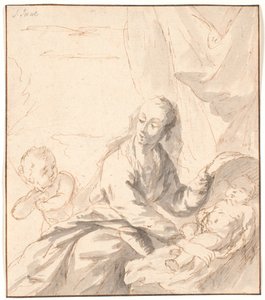 Mary with Baby Jesus in the Cradle and John by Jens Juel