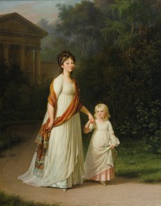 Marie Sophie Frederikke, Princess of Denmark and her Daughter, Princess Caroline by Jens Juel